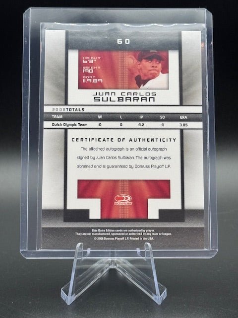 2008 Donruss Elite Extra Edition Turn of the Century Juan Carlos Sulbaran Autograph Rookie Card #60 Numbered 118/844 - Curators Corner LLC