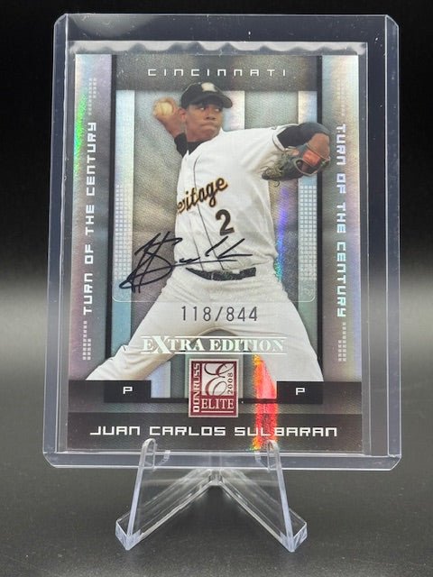 2008 Donruss Elite Extra Edition Turn of the Century Juan Carlos Sulbaran Autograph Rookie Card #60 Numbered 118/844 - Curators Corner LLC