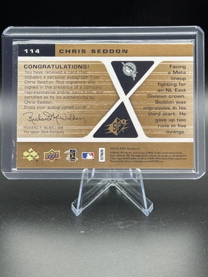 2008 Upper Deck SPX Rookie Signature Chris Seddon Rookie Card #114 - Curators Corner LLC
