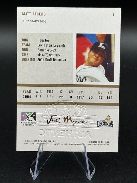 2009 Matt Albers signed Pre - Rookie Lexington Legends - Curators Corner LLC