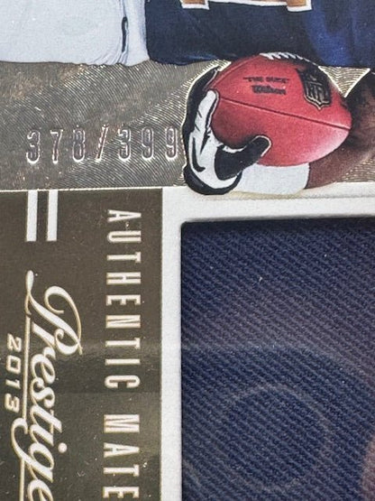 2013 Panini Prestige Prestigious Picks - Gold Materials Tevon Austin Player Worn Swatch #2 Numbered 378/399 - Curators Corner LLC