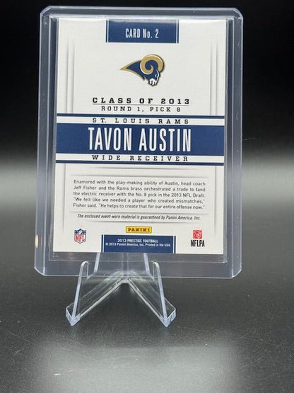 2013 Panini Prestige Prestigious Picks - Gold Materials Tevon Austin Player Worn Swatch #2 Numbered 378/399 - Curators Corner LLC