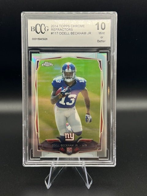 2014 TOPPS CHROME REFRACTORS #117 ODELL BECKHAM JR ROOKIE CARD(BECKETT 10) - Curators Corner LLC