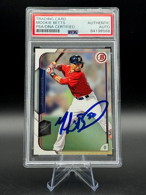 2015 Topps Bowman Mookie Betts 2nd Year Signed Card