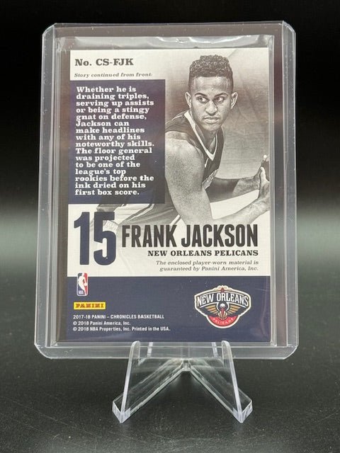 2017 - 18 Panini Chronicles Frank Jackson Player Worn Material Rookie Card #CS - FJK Numbered 083/199 - Curators Corner LLC