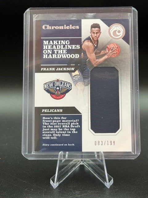 2017 - 18 Panini Chronicles Frank Jackson Player Worn Material Rookie Card #CS - FJK Numbered 083/199 - Curators Corner LLC