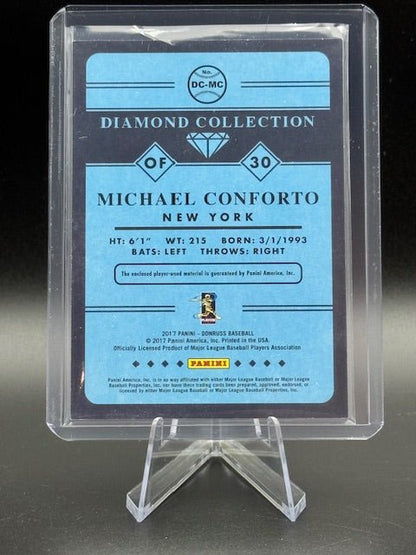 2017 Panini Donruss Diamond Collection Michael Conforto Player Worn Swatch Card #DC - MC - Curators Corner LLC