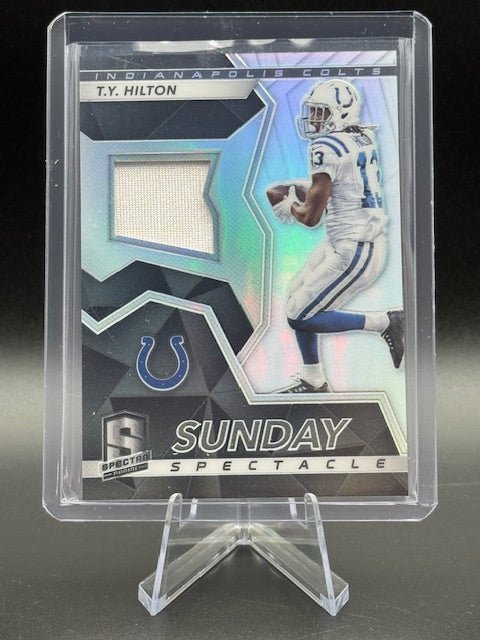 2017 Panini Spectra Sunday Spectacle T.Y. Hilton Player Worn Swatch Card #33 Numbered 033/199 - Curators Corner LLC