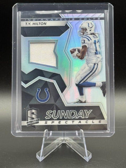 2017 Panini Spectra Sunday Spectacle T.Y. Hilton Player Worn Swatch Card #33 Numbered 033/199 - Curators Corner LLC