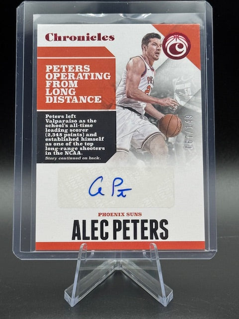 2017-18 Panini Chronicles Basketball Alec Peters Blue Autograph #CA-APT Numbered 067/149