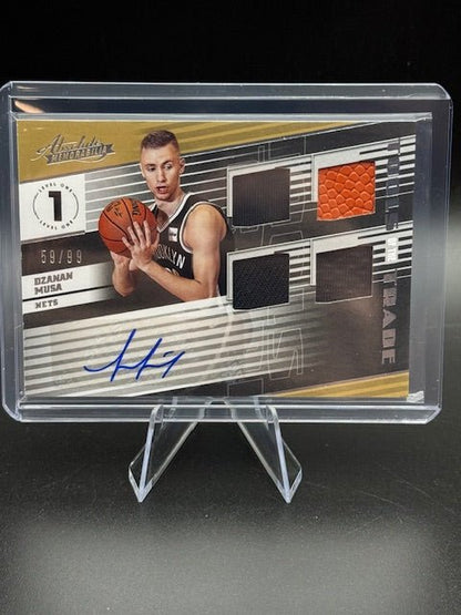 2018 - 19 Panini Absolute Memorabilia Dzanan Musa Tools of the Trade Four Swatch Signature Card #T4 - DZM Numbered 59/99 - Curators Corner LLC