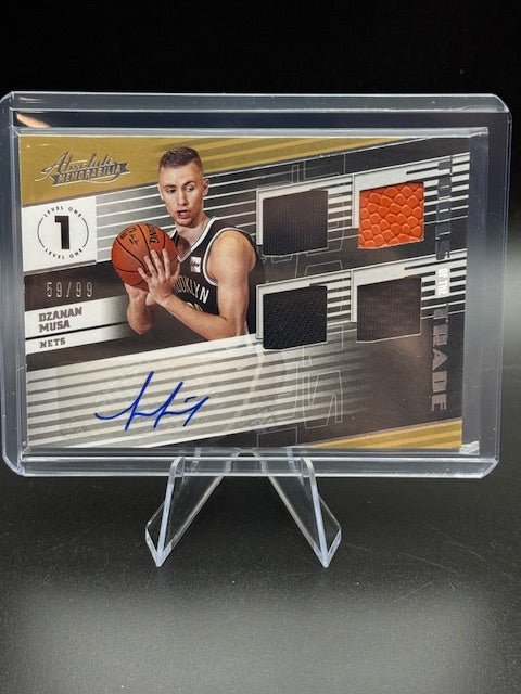 2018 - 19 Panini Absolute Memorabilia Dzanan Musa Tools of the Trade Four Swatch Signature Card #T4 - DZM Numbered 59/99 - Curators Corner LLC