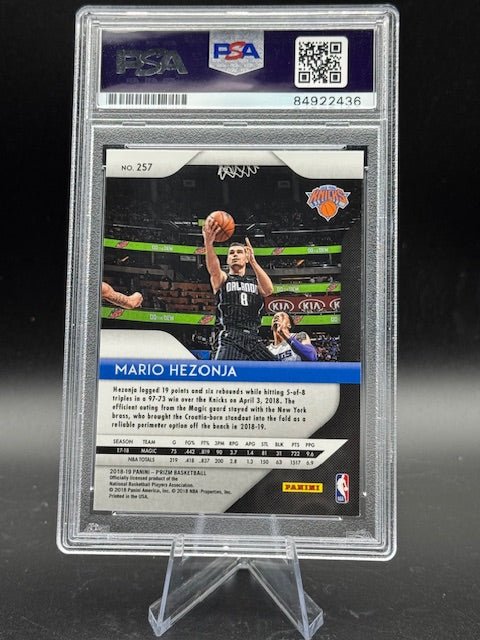 2018 - 19 Panini Prizm #257 Mario Hezonja Signed Card AUTO PSA/DNA - Curators Corner LLC