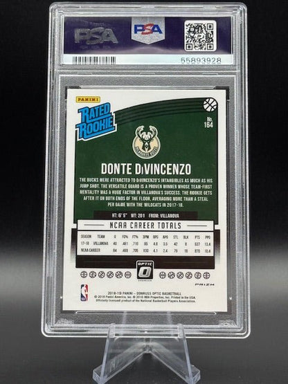 2018 Donruss Optic Rated Rookie Donte DiVincenzo Shock PSA 9 - Curators Corner LLC
