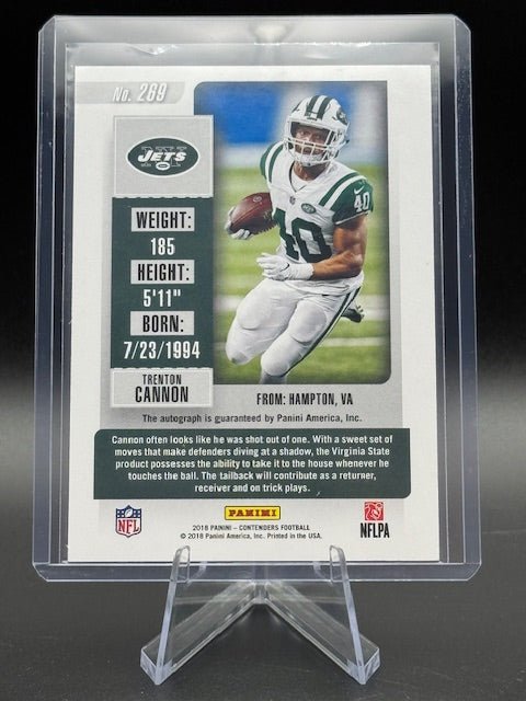2018 Panini Contenders Rookie Ticket Trenton Cannon Autograph Card #269 - Curators Corner LLC