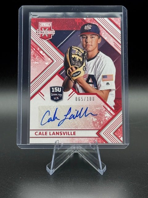 2018 Panini Elite Extra Edition Cale Lansville 15U National Team Signatures #15U - CA Numbered 065/100 - Curators Corner LLC