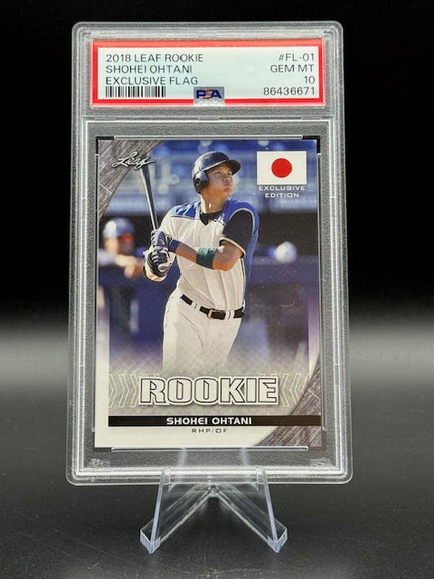 2018 SHOHEI OHTANI EXCLUSIVE FLAG EDITION LEAF ROOKIE CARD PSA GRADED GEM MT 10