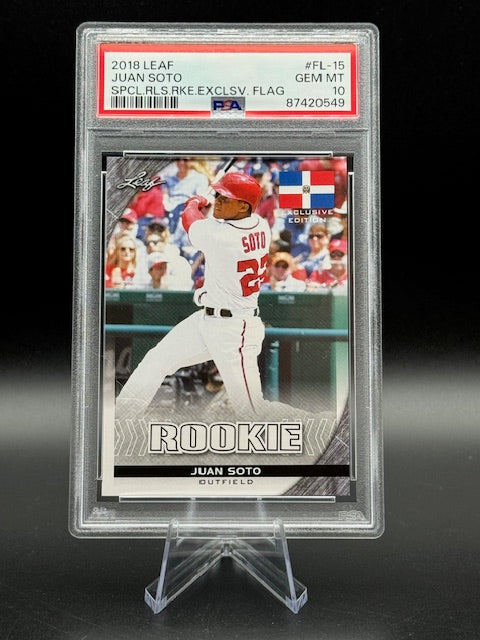 2018 JUAN SOTO ROOKIE CARD EXCLUSIVE FLAG EDITION SPECIAL RELEASE PSA GRADED GEM MT 10