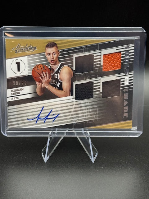 2018-19 Panini Absolute Memorabilia Dzanan Musa Tools of the Trade Four Swatch Signature Card #T4-DZM Numbered 59/99