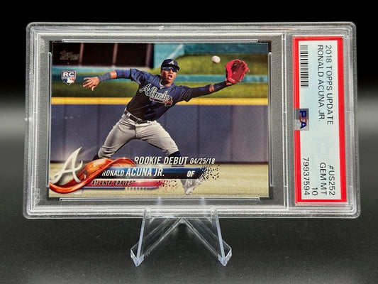 2018 TOPPS UPDATE ROOKIE DEBUT RONALD ACUNA JR ATLANTA BRAVES OF PSA GRADED GEM MT 10