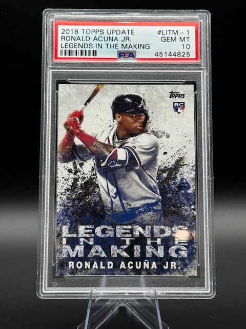 2018 Topps Update Ronald Acuna Jr Legends in the Making Rookie Graded PSA Gem Mt 10