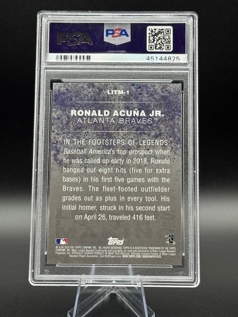 2018 Topps Update Ronald Acuna Jr Legends in the Making Rookie Graded PSA Gem Mt 10