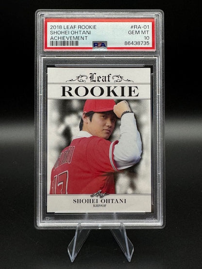 2018 LEAF ROOKIE ACHIEVEMENT SHOHEI OHTANI ROOKIE CARD PSA GRADED GEM MT 10