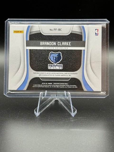 2019 - 20 Panini Freshman Fabric Brandon Clarke Autograph Rookie Card #FF - BC - Curators Corner LLC