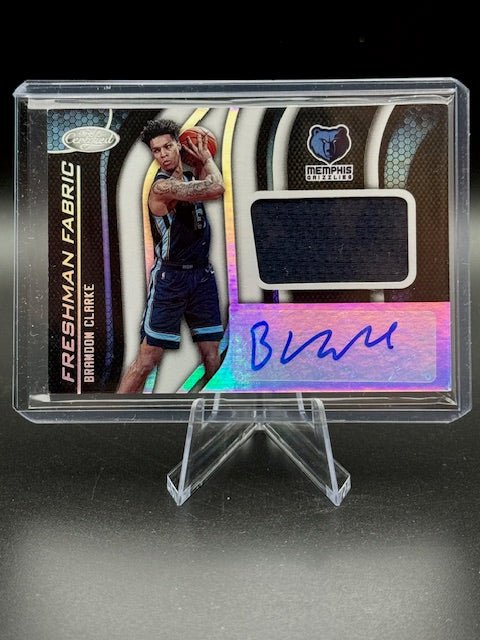2019 - 20 Panini Freshman Fabric Brandon Clarke Autograph Rookie Card #FF - BC - Curators Corner LLC