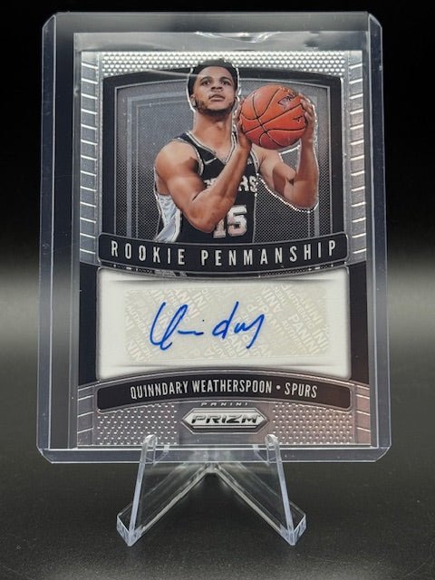 2019 - 20 Panini Prizm Rookie Penmanship Quinndary Weatherspoon Autograph Rookie Card #RP - QWT - Curators Corner LLC