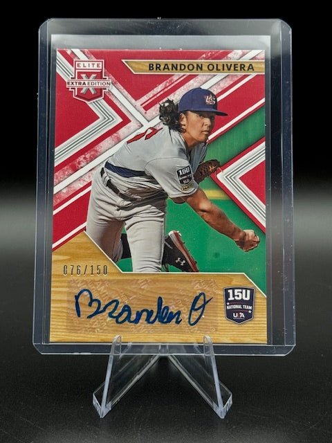 2019 Panini Elite Extra Edition Brandon Olivera Signed Card 15U - BO #76/150 - Curators Corner LLC