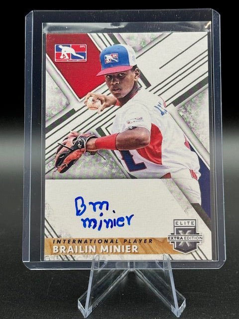2019 Panini Elite Extra Edition International Player Brailin Minier Autograph Card #110 - Curators Corner LLC