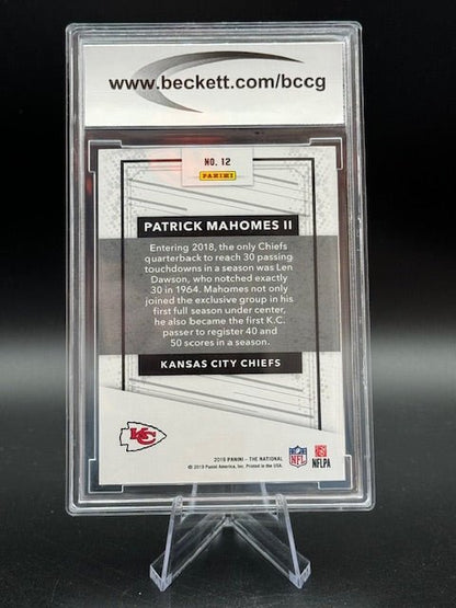 2019 Panini National Convention Patrick Mahomes II #12 Graded BCCG 10 Mint or Better - Curators Corner LLC