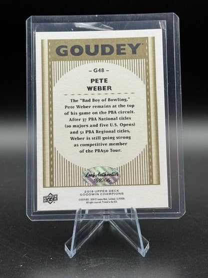 2019 Upper Deck Pete Weber Autograph Card Serial Numbered 161,006 - Curators Corner LLC