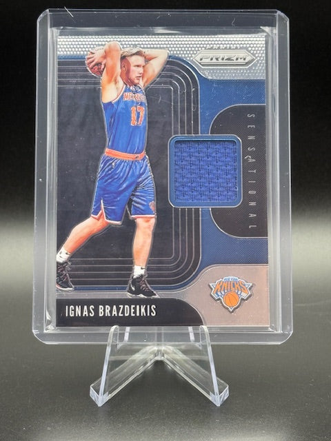 2019-20 Panini Prizm Sensation Swatches Ignas Brazdeikis Player Worn Swatch Card #SS-IGB