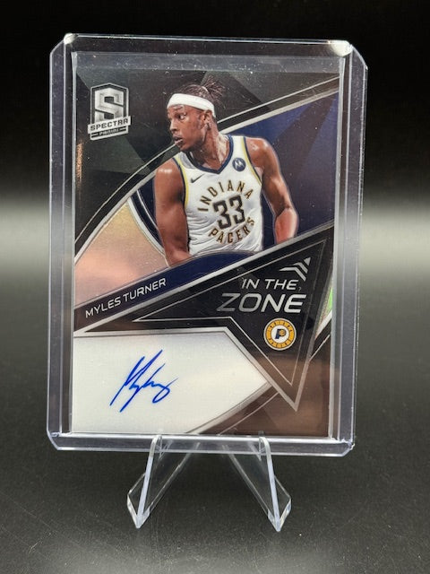 2019-2020 Panini Spectra Myles Turner Autograph Card #IZ-MTN Numbered 44/99