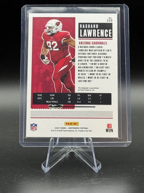 2020 Panini Contenders Football Rookie Ticket Rashard Lawrence Autograph Card #255 - Curators Corner LLC