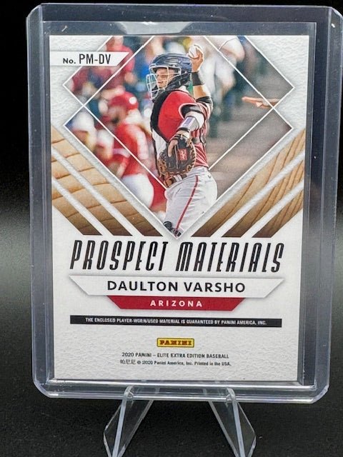 2020 Panini Elite Extra Edition Daulton Varsho Prospect Materials Black Swatch #PM - DV - Curators Corner LLC