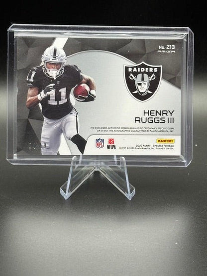 2020 Panini Spectra Prizm Henry Ruggs III Signature and Game Worn Patch Card #213 84/99 - Curators Corner LLC