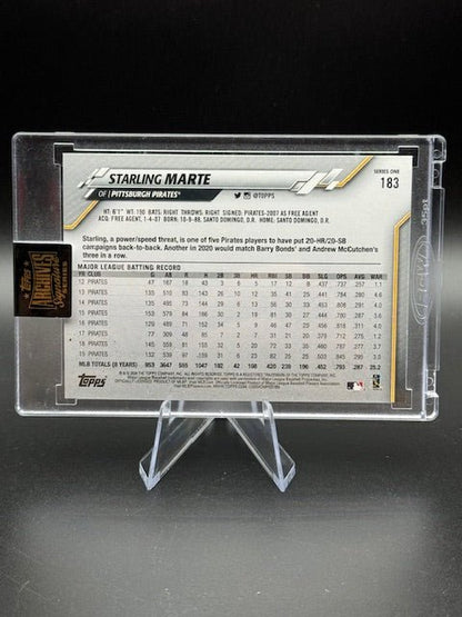 2020 Topps Archives Signature Starling Marte #183 55/67 - Curators Corner LLC