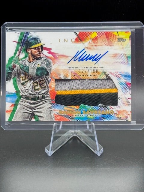 2020 Topps Inception Ramon Laureano Autograph Patch Card #IAP - RL Numbered 122/199 - Curators Corner LLC
