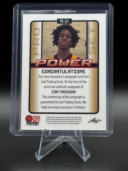 2021 - 22 Leaf Pro Set Ian Jackson Autograph Rookie Card #PA - IJ1 - Curators Corner LLC