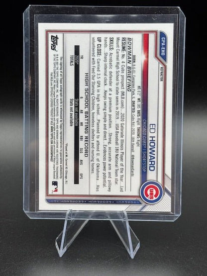 2021 Bowman Chrome Prospect Autographs Ed Howard Autograph Card #CPA - EHO Numbered 459/499 - Curators Corner LLC