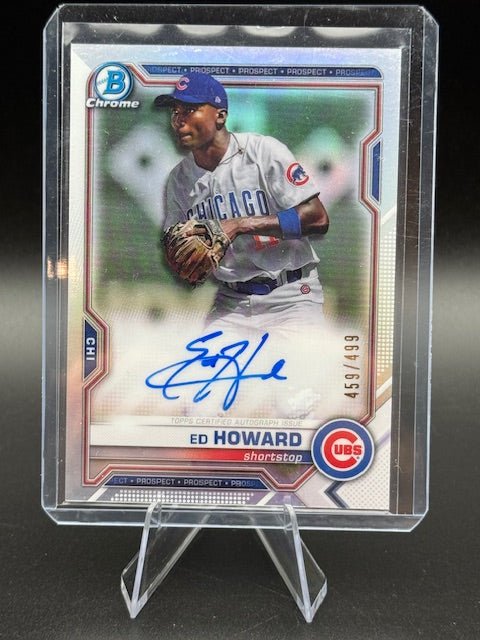 2021 Bowman Chrome Prospect Autographs Ed Howard Autograph Card #CPA - EHO Numbered 459/499 - Curators Corner LLC