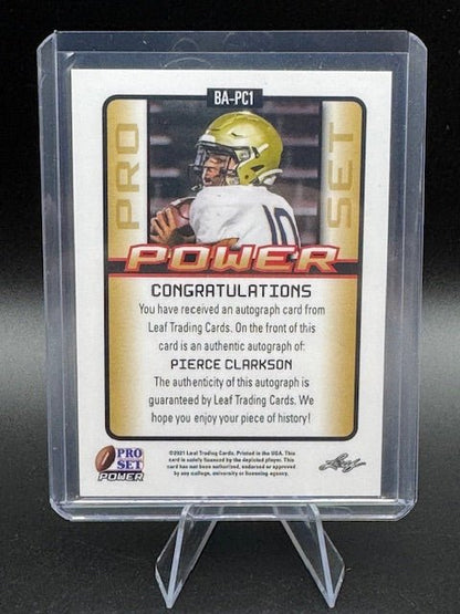 2021 Leaf Pro Set Power Pierce Clarkson Autograph Rookie Card #BA - PC1 - Curators Corner LLC