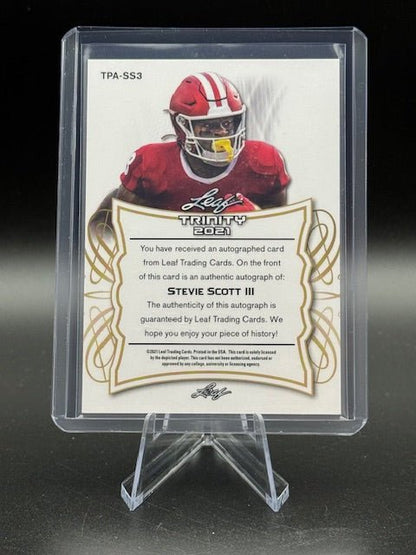 2021 Leaf Trinity Stevie Scott III Rookie Autograph Card #TPA - SS3 Numbered 19/50 Turquoise - Curators Corner LLC