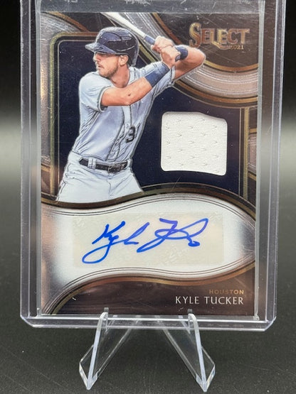 2021 Panini Select Baseball Autograph and Relic Card Kyle Tucker SM-KT Numbered 61/99