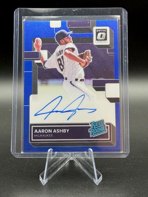 2022 Donruss Optic Rated Rookie Signed Aaron Ashby Rookie Card Numbered 40/49 - Curators Corner LLC