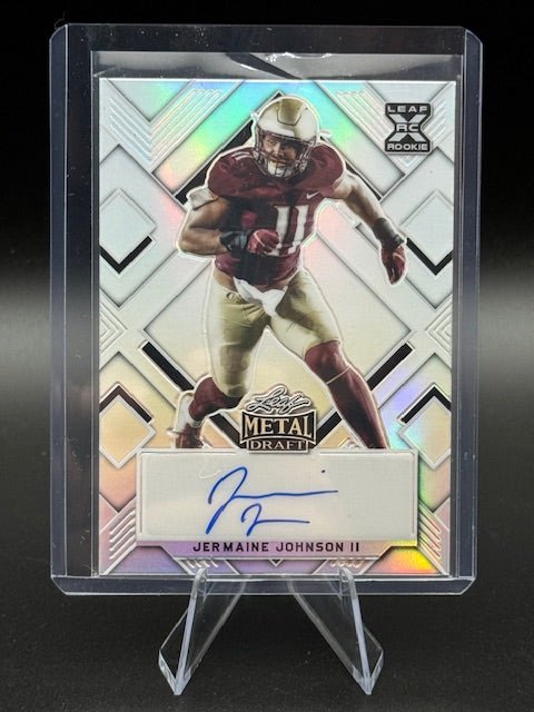 2022 Leaf Metal Draft Jermaine Johnson II Prismatic Silver Signature Rookie Card #BA - JJ1 26/40 - Curators Corner LLC