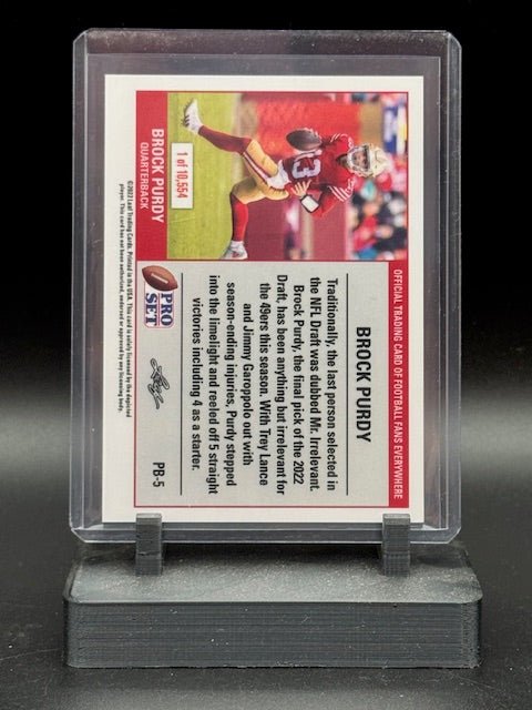 2022 Leaf Pro Set Brock Purdy Rookie Card 49ers RC PB - 5 - 1 Of 10,554 - Curators Corner LLC